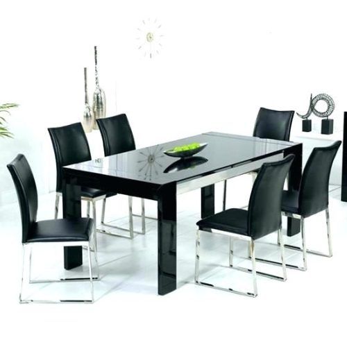 Black Glass Dining Tables 6 Chairs (Photo 14 of 20)