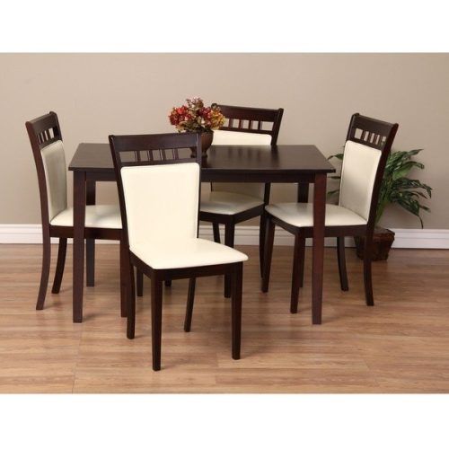 Caden 5 Piece Round Dining Sets With Upholstered Side Chairs (Photo 15 of 20)