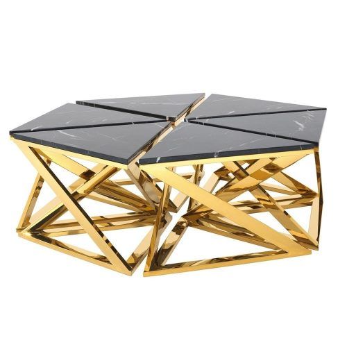 Cuff Hammered Gold Coffee Tables (Photo 11 of 20)