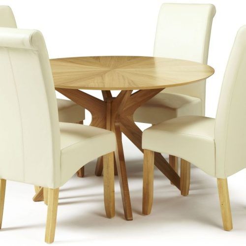 Cream Faux Leather Dining Chairs (Photo 13 of 20)