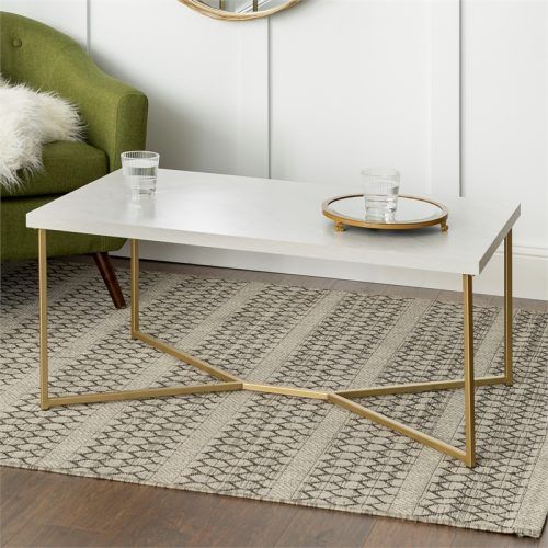 Faux Marble Gold Coffee Tables (Photo 10 of 20)