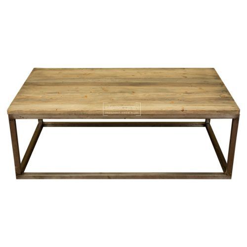 Oak Wood And Metal Legs Coffee Tables (Photo 3 of 20)