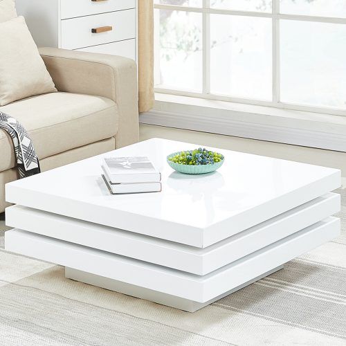 Square High-Gloss Coffee Tables (Photo 7 of 20)