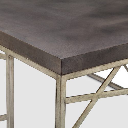 Tribeca Contemporary Distressed Silver And Smoke Grey Coffee Tables (Photo 5 of 20)