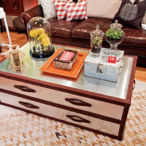 Steamer Trunk Stainless Steel Coffee Tables (Photo 2 of 20)