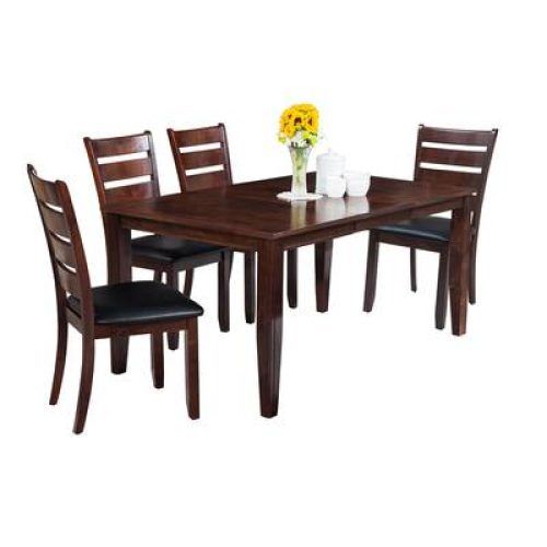 Adan 5 Piece Solid Wood Dining Sets (Set Of 5) (Photo 7 of 20)