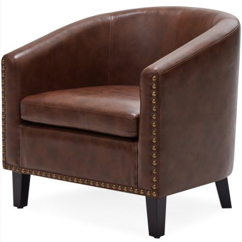 Faux Leather Barrel Chairs (Photo 4 of 20)