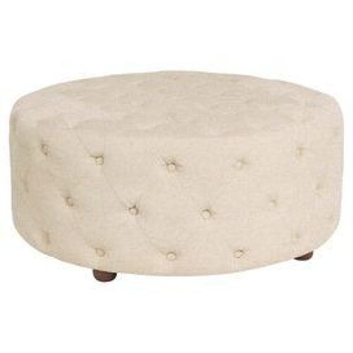 Linen Sandstone Tufted Fabric Cocktail Ottomans (Photo 19 of 20)