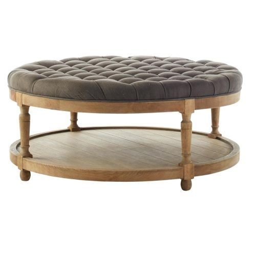 Round Button Tufted Coffee Tables (Photo 15 of 20)