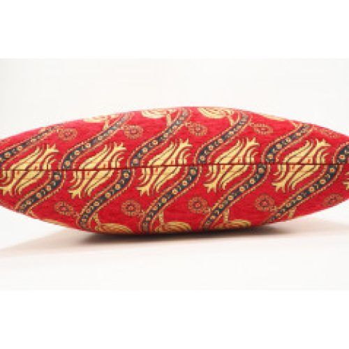 Red Fabric Square Storage Ottomans With Pillows (Photo 12 of 20)