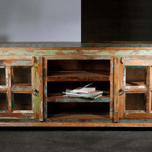 Reclaimed Wood And Metal Tv Stands (Photo 12 of 15)
