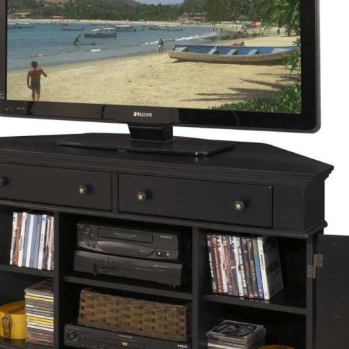 Black Corner Tv Stands For Tvs Up To 60 (Photo 15 of 20)