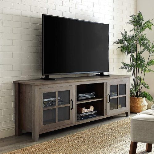 Walker Edison Farmhouse Tv Stands With Storage Cabinet Doors And Shelves (Photo 4 of 20)