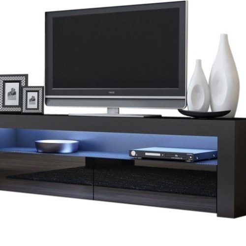 57'' Tv Stands With Led Lights Modern Entertainment Center (Photo 9 of 20)
