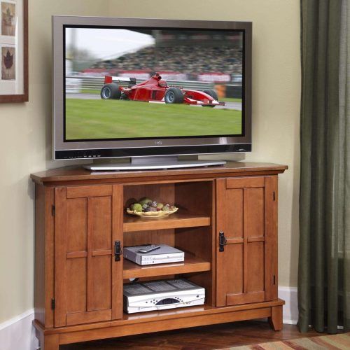 Corner Oak Tv Stands For Flat Screen (Photo 7 of 15)