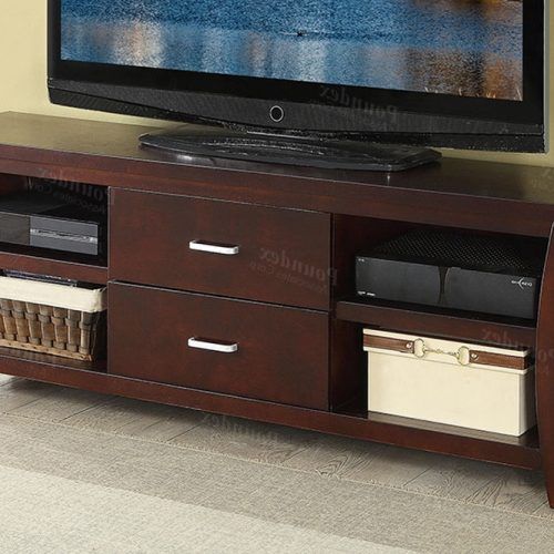 Tv Stands Cabinet Media Console Shelves 2 Drawers With Led Light (Photo 13 of 20)