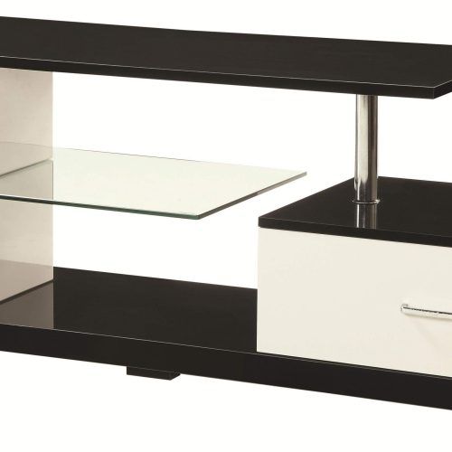 Rfiver Black Tabletop Tv Stands Glass Base (Photo 2 of 20)