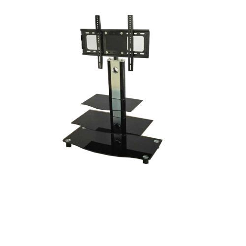 Modern Mobile Rolling Tv Stands With Metal Shelf Black Finish (Photo 10 of 20)