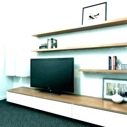 Floating Tv Shelf Wall Mounted Storage Shelf Modern Tv Stands (Photo 6 of 20)