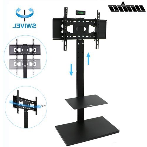 Rfiver Universal Floor Tv Stands Base Swivel Mount With Height Adjustable Cable Management (Photo 5 of 20)