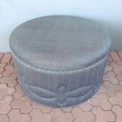Gray Fabric Round Modern Ottomans With Rope Trim (Photo 12 of 20)