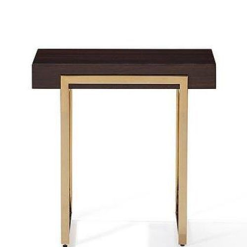Pecan Brown Triangular Console Tables (Photo 3 of 12)