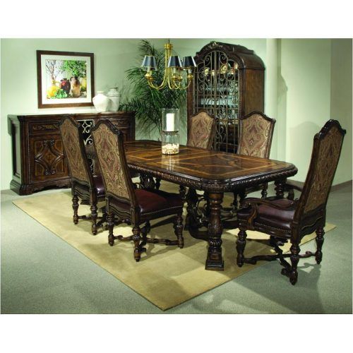 Valencia 5 Piece Round Dining Sets With Uph Seat Side Chairs (Photo 8 of 20)
