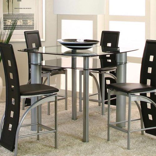 Valencia 5 Piece Round Dining Sets With Uph Seat Side Chairs (Photo 5 of 20)