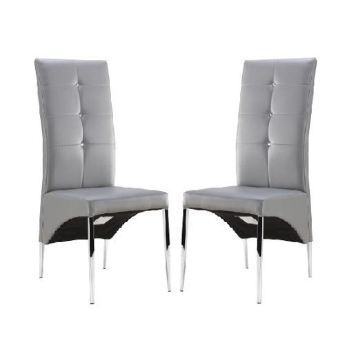 Grey Leather Dining Chairs (Photo 4 of 20)