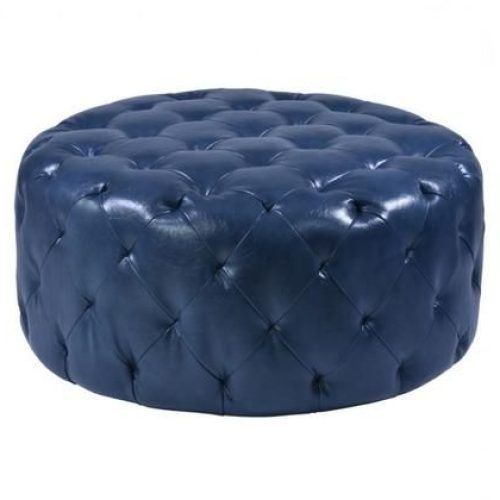 Royal Blue Tufted Cocktail Ottomans (Photo 3 of 20)