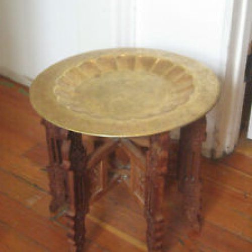 Antique Brass Aluminum Round Console Tables (Photo 7 of 20)