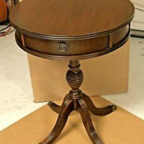 Antique Brass Round Console Tables (Photo 9 of 20)