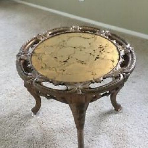 Antique Brass Round Console Tables (Photo 11 of 20)