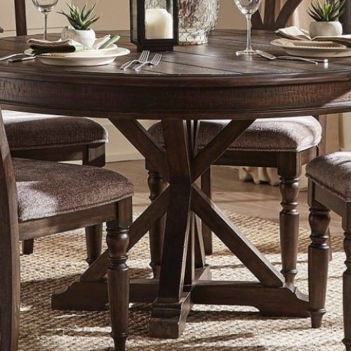 Vintage Brown 48-Inch Round Dining Tables (Photo 9 of 20)