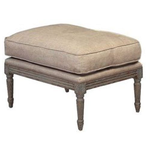 French Linen Black Square Ottomans (Photo 11 of 20)