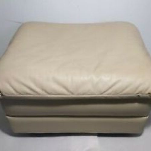 Round Gold Faux Leather Ottomans With Pull Tab (Photo 2 of 20)