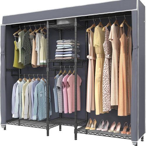 Wardrobes With Cover Clothes Rack (Photo 2 of 20)