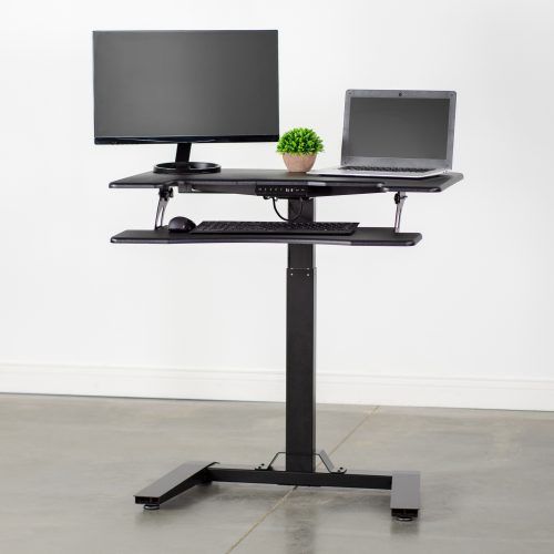Large Rolling Tv Stands On Wheels With Black Finish Metal Shelf (Photo 13 of 20)