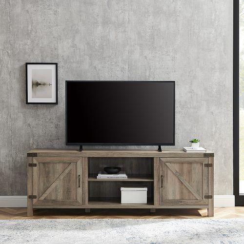 Farmhouse Sliding Barn Door Tv Stands For 70 Inch Flat Screen (Photo 10 of 20)