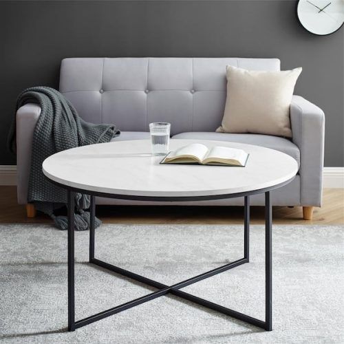White Faux Marble Coffee Tables (Photo 16 of 20)