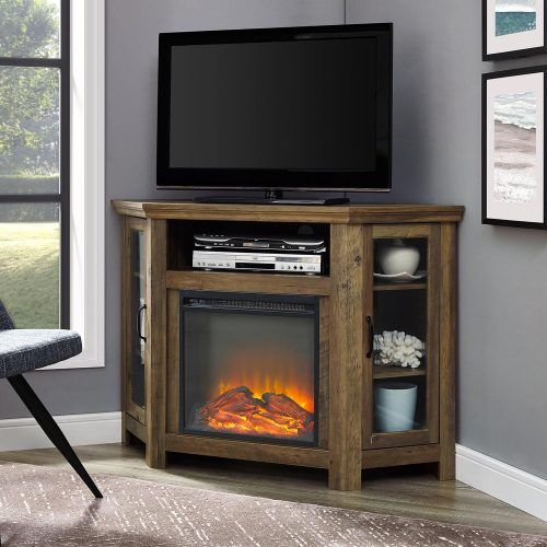 Rustic Corner 50" Solid Wood Tv Stands Gray (Photo 16 of 20)