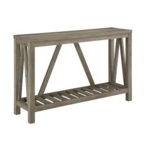 Gray Driftwood Storage Console Tables (Photo 10 of 20)