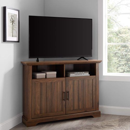Walker Edison Farmhouse Tv Stands With Storage Cabinet Doors And Shelves (Photo 3 of 20)