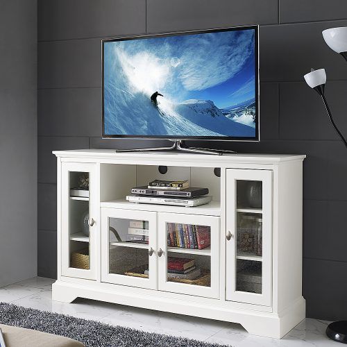 White Tv Stands Entertainment Center (Photo 16 of 20)