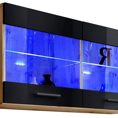 57'' Led Tv Stands With Rgb Led Light And Glass Shelves (Photo 17 of 20)
