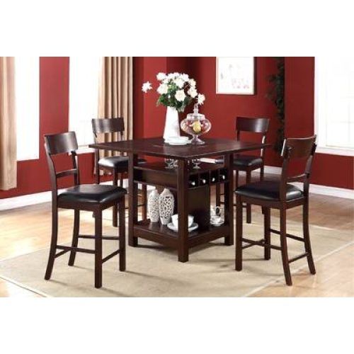 Biggs 5 Piece Counter Height Solid Wood Dining Sets (Set Of 5) (Photo 10 of 20)