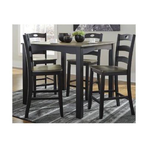 Biggs 5 Piece Counter Height Solid Wood Dining Sets (Set Of 5) (Photo 11 of 20)