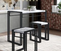 2024 Popular Debby Small Space 3 Piece Dining Sets