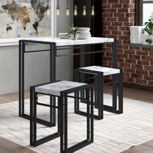 Debby Small Space 3 Piece Dining Sets (Photo 1 of 20)