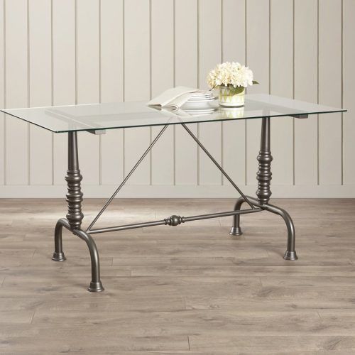 Ina Pewter 60 Inch Counter Tables With Frosted Glass (Photo 1 of 20)